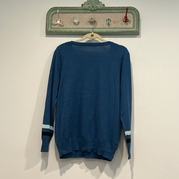 Chaser Sample Blue 'Outlaw' knit Sweatshirt long sleeve sweater women’s - Picture 5 of 5